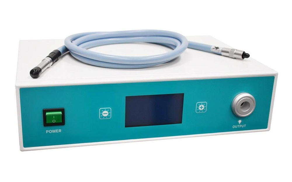 100W Medical Cold Led Endoscope Light Source With Fiber Optic Cable For Surgical Laparoscope