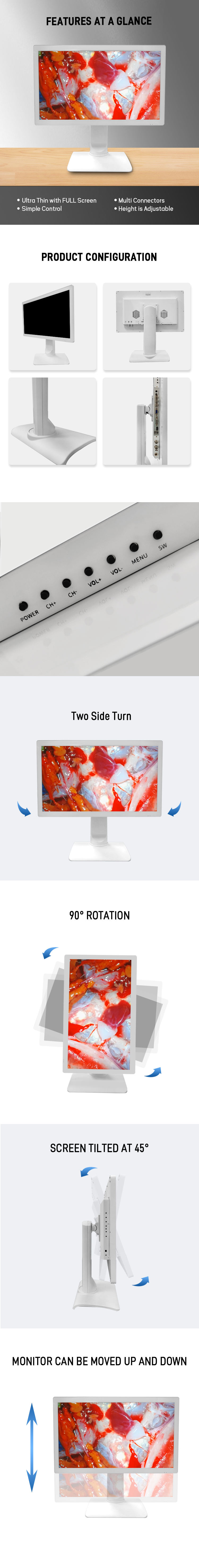 24 Inch Endoscopic Medical Grade Monitor For Laparoscopy Surgery