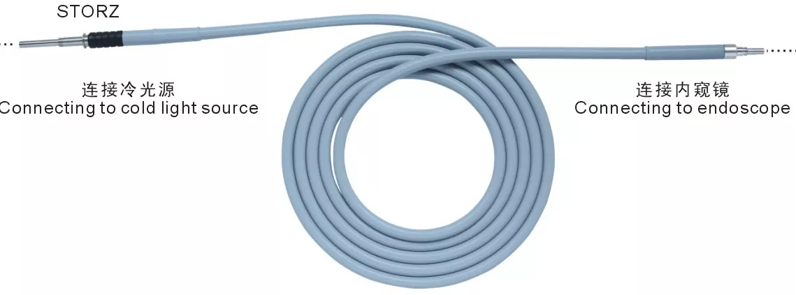 1.8 2.5 3.0m Medical Optical Fiber Endoscopic Light Cable For Led Cold Light Source