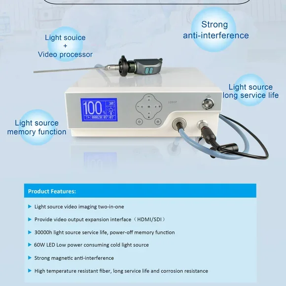 1080p Full HD Video Medical Endoscope Camera System With Light Source For Laparoscopy Surgery