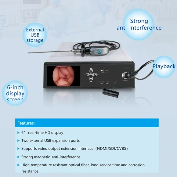 4K Ultra HD 6 Inch Monitor Laparoscopic Camera Medical Endoscope System With USB Record