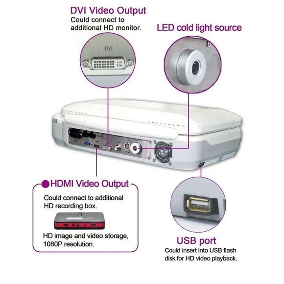 15 inch portable camera system with camera ,display screen,light source